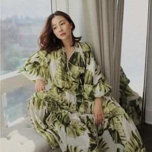 H&M Palm Leaf Floral Dress S